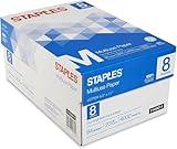 Staples Multiuse Copy Paper, 8 1/2" x 11" Letter Size, Fax Inkjet & Laser Printer Paper, 94 Brightness, White Color, 20 lb. Density (500 Sheets/Ream, 8 Reams/Carton)