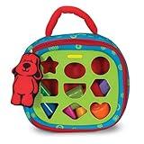 Melissa & Doug K's Kids Take-Along Shape Sorter Baby Toy with 2-Sided Activity Bag and 9 Textured Shape Blocks