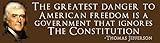 WYCO Products - "The Greatest Danger to American Freedom is A Government That Ignores The Constitution - Thomas Jefferson - Political - 3"x10" Bumper Sticker Vehicle Vinyl poli061303-3 x10-S