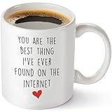 You're The Best Thing I've Ever Found On The Internet - Funny Anniversary Birthday Gifts for Husband Boyfriend - Romantic Long Distance Relationship Gifts For Him Her- 11 oz Coffee Mug Tea Cup White