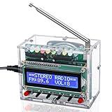 FM Radio Kit, ICSTATION Soldering Projects Radio with LED Flashing Lights FM 87-108MHz Soldering Practice Kit DIY Radio Kit LCD1602 Display for Learning Teaching STEM Education