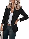 Cicy Bell Womens Casual Blazers Open Front Long Sleeve Work Office Suit Jackets Blazer Black