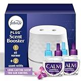 Febreze Plug Scent Booster Starter Kit, Oil Diffuser, Air Freshener Plug in, Continuous Scent Device + 2 Downy Calm Refills