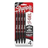 Sharpie S-Gel, Gel Pens, Ultra Fine Point (0.38mm), Black, 4 Count