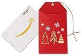 Amazon.com Gift Card in a Red Holiday Gift Tag