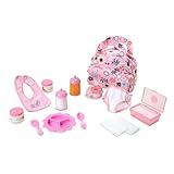 Melissa & Doug Doll Feeding and Changing Accessories - Bib, Bag, Diaper, Wipes, Utensils, Bottles - Mine To Love Baby Doll Diaper Bag, Baby Doll Accessories For Kids Ages 3+,Pink