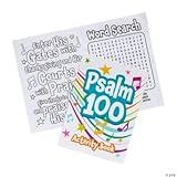 Fun Express Psalm 100 Coloring Activity Books - Set of 12, Religious Bible-Inspired Designs Perfect for Kids & Sunday School Faith-Based Learning Great for Group Activities - Multi-Color - 12 Pieces