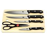Home Basics 5 Piece Knife Set with Cutting Board