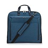 Amazon Basics Carry-On Garment Bag for Travel and Business Trips with Shoulder Strap, Hanging Suit Luggage Bag for Men Women, Wrinkle Free Cover for Suits Dresses Coats, Navy
