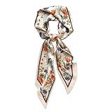 Livrerpi Double-sided Satin Silk Scarf Fashion Handbag Accessories Long Hair Head Neck Scarf 5.12 x 59inch 01