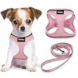 YIMEIS Dog Harness and Leash Set, No Pull Soft Mesh Pet Harness, Reflective Adjustable Puppy Vest for Small Medium Large Dogs, Cats (Pink, X-Small (Pack of 1)