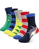COTTON DAY Kids Boys Fun Novelty Socks Colorful Pattern Design 4-6 Years Shark Stripes Size S
