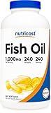 Nutricost Fish Oil Omega 3 Softgels with EPA & DHA (1000mg of Fish Oil, 560mg of Omega-3), 240 Softgels, Non-GMO, Gluten Free.
