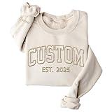 Parahouse Custom Embroidered Sweatshirt Design Your Own, Customized Crewneck Sweatshirt, Personalized Hoodie For Women Men, Add Your Own Custom Text, Valentine Hoodie Gifts for Him Her