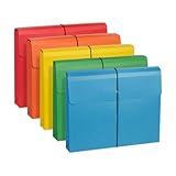 Blue Summit Accordion File Wallet with Flap and Cord Closure, Letter Size, 2” Expansion, Assorted Colors – 10 Pack