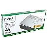 Mead #10 Envelopes, Security Printed Lining for Privacy, Press-It Seal-It Self Adhesive Closure, All-Purpose 20-lb Paper, 4-1/8" x 9-1/2", White, 45 per Box (75026)