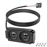 XMSJSIY Motherboard Speaker Internal USB PC Computer Speaker 9 Pin for Desktop Case Audio Stereo Loudspeaker Hidden Small Type DIY-0.6M/1.9FT 1 Pair