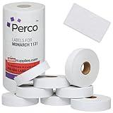 Perco White Pricing Labels for Monarch 1131 Price Gun - 1 Sleeve, 8 Rolls, 20,000 Price Marking Labels - with Ink Roll Included