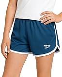Reebok Girls Athletic Shorts - Active Performance Lightweight Mesh Dolphin Shorts for Running Workout Soccer Gym (Size: 7-12), Size 7, Navy