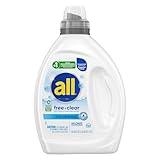 all Liquid Laundry Detergent, Free Clear for Sensitive Skin, Unscented and Hypoallergenic, 2X Concentrated, 50oz