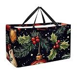 Reusable Grocery Shopping Bag Large Shopping Bag Foldable for Storage Picnic Clothes Christmas and New Year's Decorations