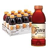 Tejava Unsweetened Peach Iced Tea, 16.9 Ounce PET Bottles, Natural, Non-GMO-Verified, Rainforest Alliance-Certified (12 Pack)