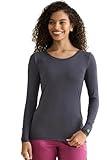 Healing Hands Women's Underscrub Soft Knit Melissa Longsleeve Scrub Tee with Breathable & Easy Care Fabric Plus Size 5047, 2XL, Charcoal