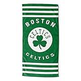 Northwest NBA Boston Celtics Beach Towel, 30 x 60 Inches, Stripes Design, Soft and Absorbent Sports Towel