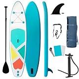 Inflatable SUP Stand-Up Paddle Boards for All Skill Levels, QILEBA 10'4'' Ultra-Light Paddleboard with Durable SUP Accessories, Fins, Paddle, Pump, Leash, Extra Wide Stable Non-Slip Yoga Deck