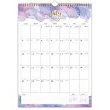 2025-2026 Wall Calendar - Monthly Wall Calendar 2025-2026, 12" x 17", Jul 2025 - Dec 2026, Twin-Wire Binding, Hanging Hook, Blocks and Julian Dates - Colorful Waterink