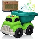 Toddler Toys Cars for 1 2 3 4 Year Old Boy, Wheat Straw Dump Truck Toys with Lights and Sounds, No BPA, Phthalates, PVC Outdoor Construction Toys for Toddlers 1-3, Christmas Birthday Gift Party Favors