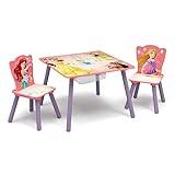 Delta Children Kids Table and Chair Set with Storage (2 Chairs Included) - Ideal for Arts & Crafts, Snack Time, Homeschooling, Homework & More, Disney Princess