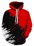 SANKILL Graphic Hoodie for Men 3D Novelty Pullover Sweatshirts Xmas Gifts for Teen Boys Ideas Black Red Galaxy Fashion Hoodies