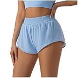JEUROT Running Shorts for Women Anti Chafing Boyshorts Seamless Smooth Shorts Tummy Control Soft Yoga Pants Summer Bottoms Loungewear (Sky Blue, L)