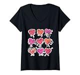 Womens Paper Hearts Valentines Day Candy Party V-Day Gifts for 2023 V-Neck T-Shirt