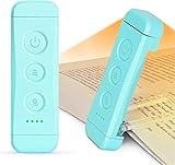 Glocusent USB Rechargeable Book Light for Reading in Bed, Portable Clip-on LED Reading Light, 3 Amber Colors & 5 Brightness Dimmable, Compact & Long Lasting, Perfect for Book Lovers, Kids