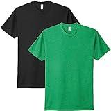 Next Level N6210 T-Shirt, Black + Kelly Green (2 Pack), Medium