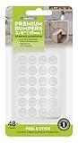 Slipstick Premium Cabinet Door Bumpers 3/8” Round Clear Adhesive Pads, Cabinet Stoppers, Rubber Bumpers for Drawers, Cupboards, Cutting Boards, Glass Tops, Picture Frames, Furniture, 48 Dampers