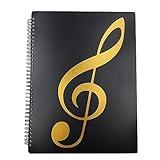 Wealrit Sheet Music Folder 20 Sleeves Display Music Binder Organizer for Sheet Music Storage Sheet Music Holder Fits 8.7" x 12" or A4 Paper(Black)