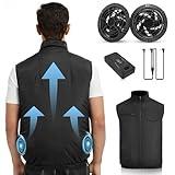 Foiueyga Cooling Vest for Men Electric Cooling Vest with Fans & Battery Pack Air Conditioned Jacket for Hot Weather, Large