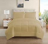 Dorm Room Essentials College Bedding Comforter Set 5 Piece Twin XL Size Bed in a Bag for College Students Boys and Girls, Twin XL, Camel