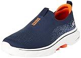 Skechers Men's Go Walk 7 Sneaker, Navy/Orange, 10.5