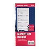 Adams Money and Rent Receipt Book, 2-Part Carbonless, 5-1/4" x 11", Spiral Bound, 200 Sets per Book, 4 Receipts per Page (SC1152)