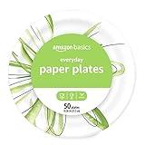 Amazon Basics Everyday Paper Plates, 10 Inch, Disposable, 50 Count