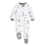 Burt's Bees Baby Sleep and Play PJs, 100% Organic Cotton One-Piece Zip Front Romper Jumpsuit Pajamas