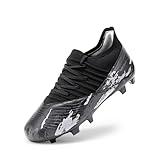DREAM PAIRS Girls Boys Soccer Cleats Youth Firm Groud Outdoor Sports Athletic Mid-top Football Shoes for Little/Big Kid,Size 2 Little Kid,Black,KKUMSO2501