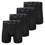 New Balance Men's 5" Performance No Fly Boxer Brief Underwear (4 Pack), Black/Black/Black/Black, Large