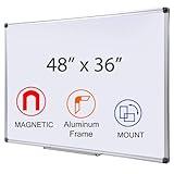 DexBoard 48 x 36-in Magnetic Dry Erase Board with Pen Tray| DexBoard Aluminum Frame Wall Mount Large Whiteboard Message Presentation White Board for Office & Classroom