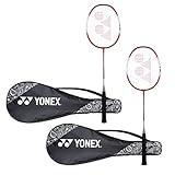 YONEX ZR 100 Light Aluminium Blend Badminton Racquet with Full Cover (Red/Red) - Set of 2