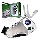 Golfer's Best Tool Golf Multitool All-IN-ONE - Stroke Counter, Divot Repair Tool, Brush, Ball Marker, Cleat Tightener, Club Groove Cleaner, Best Golf Gift Idea For Men Women, Souvenir, Present